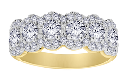 1.50 Carat Of Lab Grown Diamonds Anniversary Ring, 10kt Yellow Gold.....................NOW