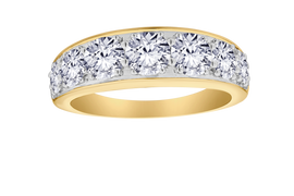 2.00 Carat Of Lab Grown Diamonds 7 Stone Anniversary Ring, 10kt Yellow Gold.....................NOW