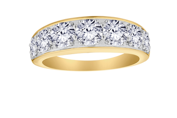 2.00 Carat Of Lab Grown Diamonds 7 Stone Anniversary Ring, 10kt Yellow Gold.....................NOW - Griffin Jewellery Designs