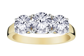 2.50 Carat Of Lab Grown Diamonds "Past, Present, Future" Anniversary Ring, 10kt Yellow Gold.....................NOW