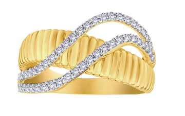 .50 Carat Of Lab Grown Diamonds "Wave" Ring, 10kt Yellow Gold.....................NOW - Griffin Jewellery Designs