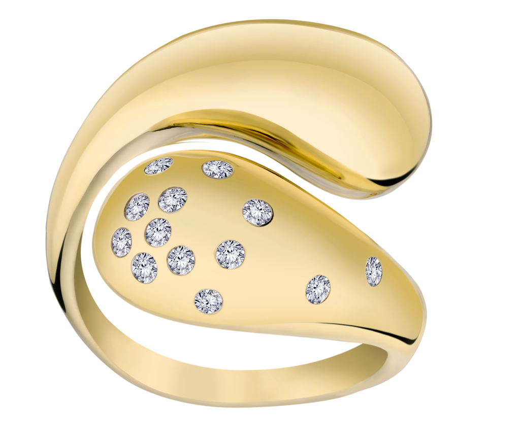 .17 Carat Of Lab Grown Diamonds Bypass Ring, 10kt Yellow Gold.....................NOW