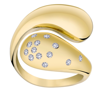 .17 Carat Of Lab Grown Diamonds Bypass Ring, 10kt Yellow Gold.....................NOW - Griffin Jewellery Designs