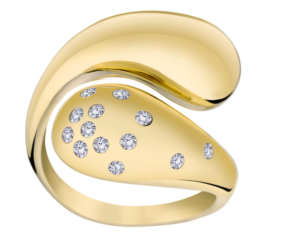 .17 Carat Of Lab Grown Diamonds Bypass Ring, 10kt Yellow Gold.....................NOW