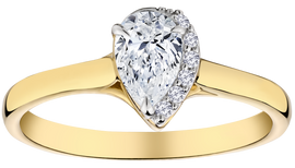 .54 Carat of Lab Grown Diamonds "Pear" Shape Ring, 10kt Yellow Gold.....................NOW