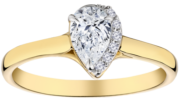 .54 Carat of Lab Grown Diamonds "Pear" Shape Ring, 10kt Yellow Gold.....................NOW