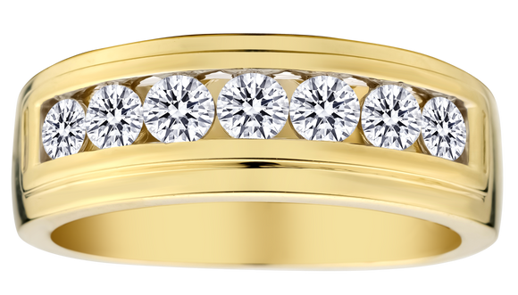 1.00 Carat of Lab Grown Diamonds Men's Ring, 10kt Yellow Gold.....................NOW