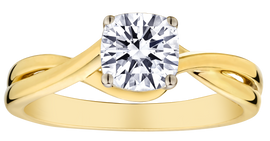 1.08+ Carat of Lab Grown Diamond "Cushion" Cut Engagement Ring, 10kt Yellow Gold.....................NOW