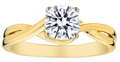 1.08+ Carat of Lab Grown Diamond "Cushion" Cut Engagement Ring, 10kt Yellow Gold.....................NOW