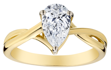 1.00+ Carat of Lab Grown Diamond "Pear" Cut Solitaire Ring, 10kt Yellow Gold.....................NOW - Griffin Jewellery Designs