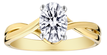 1.00+ Carat of Lab Grown Diamond "Oval" Cut Solitaire Ring, 10kt Yellow Gold.....................NOW - Griffin Jewellery Designs