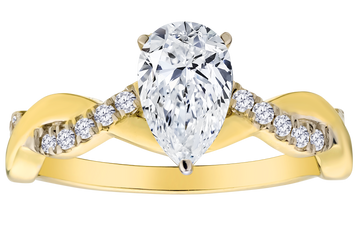 1.20+ Carat of Lab Grown Diamonds "Pear" Cut Engagement Ring, 10kt Yellow Gold.....................NOW - Griffin Jewellery Designs