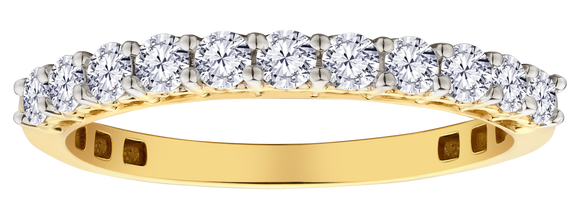 .50 Carat of Lab Grown Diamonds Half Eternity Ring, 10kt Yellow Gold.....................NOW