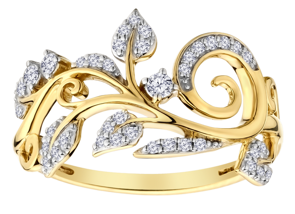 .25 Carat of Lab Grown Diamonds Ring, 10kt Yellow Gold.....................NOW