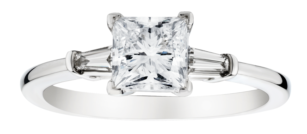 1.15 Carat of Lab Grown Diamonds "Princess" Cut Ring, 10kt White Gold.....................NOW