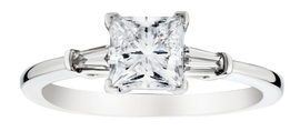 1.15 Carat of Lab Grown Diamonds "Princess" Cut Ring, 10kt White Gold.....................NOW - Griffin Jewellery Designs