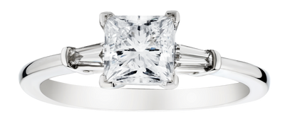 1.15 Carat of Lab Grown Diamonds "Princess" Cut Ring, 10kt White Gold.....................NOW