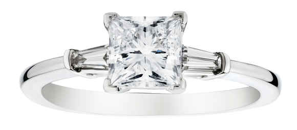 1.15 Carat of Lab Grown Diamonds "Princess" Cut Ring, 10kt White Gold.....................NOW - Griffin Jewellery Designs