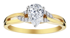 .75 Carat of Lab Grown Diamonds "Pear" Cut Ring, 10kt Yellow Gold.....................NOW - Griffin Jewellery Designs