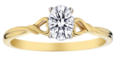 .51 Carat of Lab Grown Diamonds "Oval" Cut Ring, 10kt Yellow Gold.....................NOW