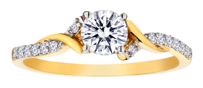 .50 Carat of Lab Grown Diamonds "Brilliant" Cut Ring, 10kt Yellow Gold.....................NOW