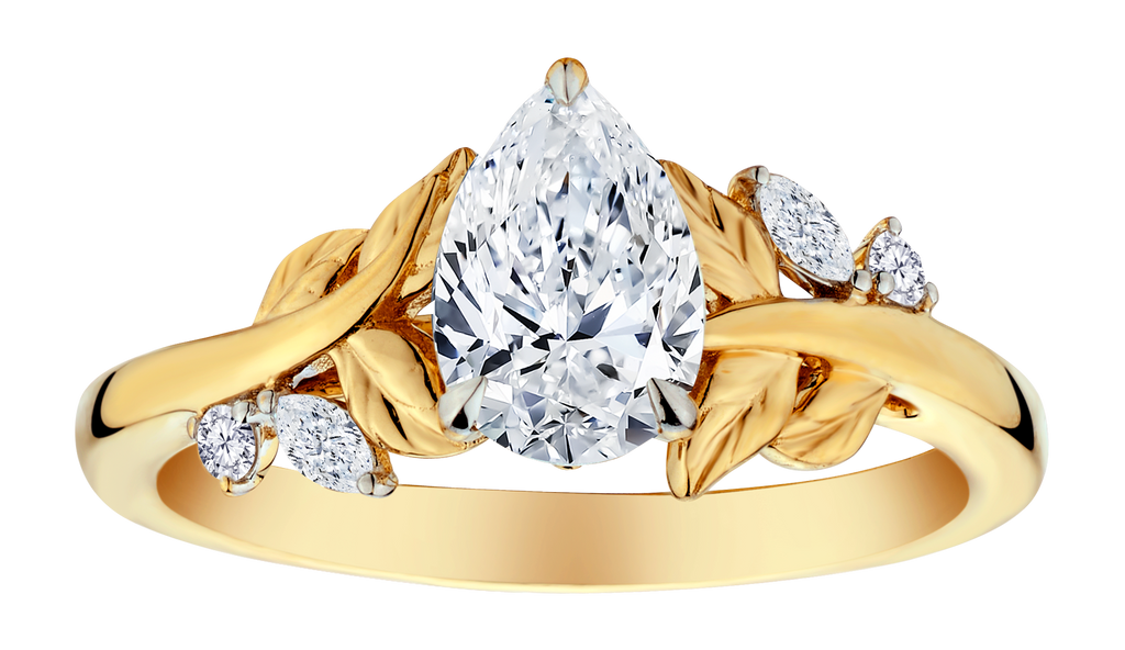 1.14 Carat of Lab Grown Diamonds Engagement Ring, 10kt Yellow Gold.....................NOW