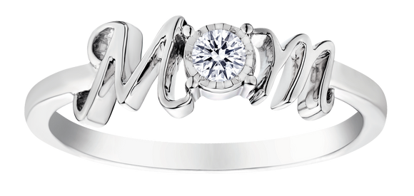 .10 Carat of Lab Grown Diamonds Miracle "Mom" Ring, Sterling Silver.....................NOW - Griffin Jewellery Designs