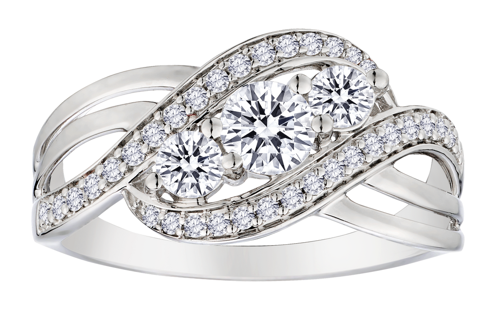 .80 Carat Lab Grown Diamond "Past, Present, Future" Ring, 10kt White Gold.....................NOW