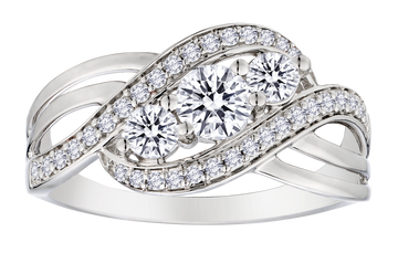 .80 Carat Lab Grown Diamond "Past, Present, Future" Ring, 10kt White Gold.....................NOW - Griffin Jewellery Designs