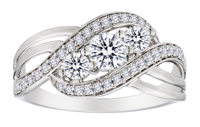 .80 Carat Lab Grown Diamond "Past, Present, Future" Ring, 10kt White Gold.....................NOW - Griffin Jewellery Designs