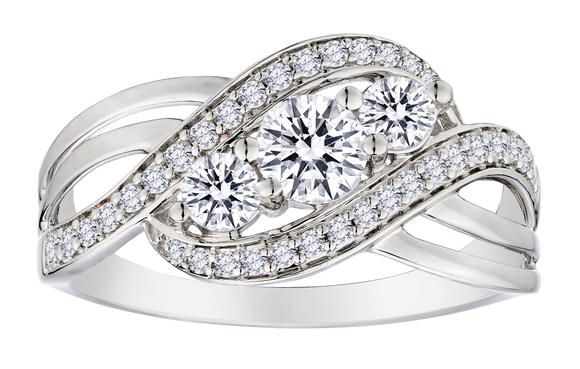 .80 Carat Lab Grown Diamond "Past, Present, Future" Ring, 10kt White Gold.....................NOW - Griffin Jewellery Designs