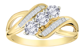 .80 Carat Lab Grown Diamond "Past, Present, Future" Ring, 10kt Yellow & White Gold.....................NOW - Griffin Jewellery Designs