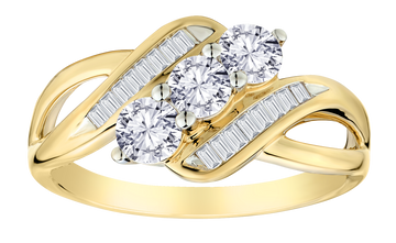 .80 Carat Lab Grown Diamond "Past, Present, Future" Ring, 10kt Yellow & White Gold.....................NOW - Griffin Jewellery Designs