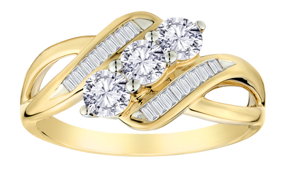 .80 Carat Lab Grown Diamond "Past, Present, Future" Ring, 10kt Yellow & White Gold.....................NOW - Griffin Jewellery Designs