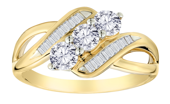 .80 Carat Lab Grown Diamond "Past, Present, Future" Ring, 10kt Yellow & White Gold.....................NOW - Griffin Jewellery Designs
