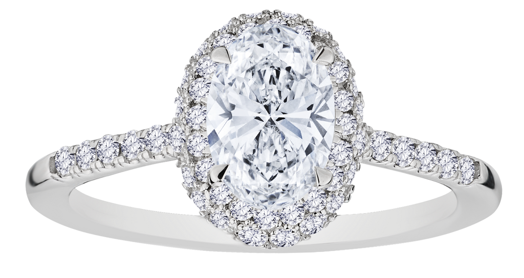 Carat Lab Grown Diamond "Halo" Engagement Ring