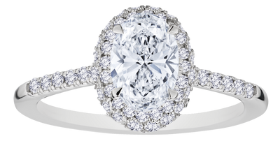 1.50 Carat Lab Grown Diamond "Halo" Engagement Ring, 14kt White Gold.....................NOW - Griffin Jewellery Designs