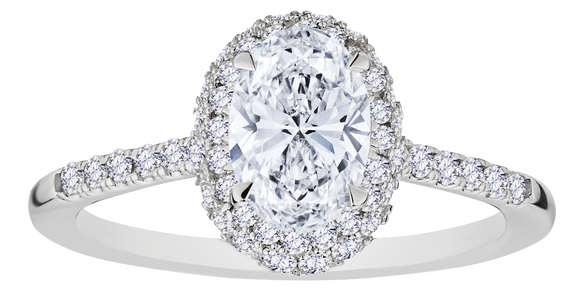 1.50 Carat Lab Grown Diamond "Halo" Engagement Ring, 14kt White Gold.....................NOW - Griffin Jewellery Designs