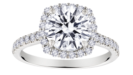 3.00 Carat Lab Grown Diamond "Halo" Engagement Ring, 14kt White Gold.....................NOW - Griffin Jewellery Designs