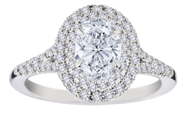 1.50 Carat Lab Grown Diamond "Halo" Engagement Ring, 14kt White Gold.....................NOW - Griffin Jewellery Designs