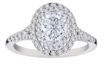 1.50 Carat Lab Grown Diamond "Halo" Engagement Ring, 14kt White Gold.....................NOW - Griffin Jewellery Designs
