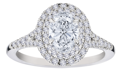 1.50 Carat Lab Grown Diamond "Halo" Engagement Ring, 14kt White Gold.....................NOW - Griffin Jewellery Designs