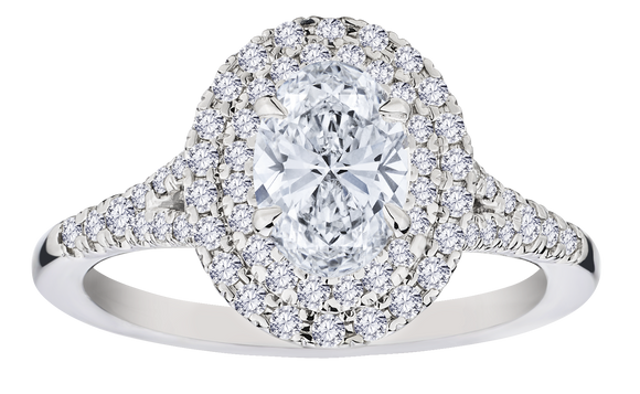 1.50 Carat Lab Grown Diamond "Halo" Engagement Ring, 14kt White Gold.....................NOW - Griffin Jewellery Designs