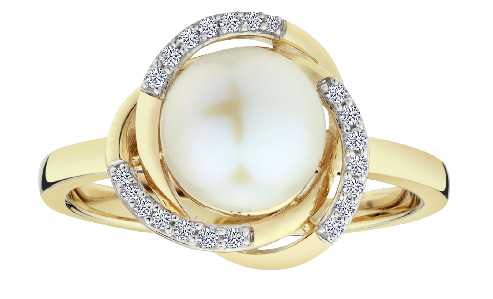 .10 Carat of Diamonds & Pearl Ring, 10kt Yellow Gold.....................NOW
