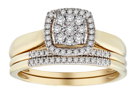 .25 Carat of Diamonds 3 Piece Ring Set, 10kt Yellow Gold.....................NOW