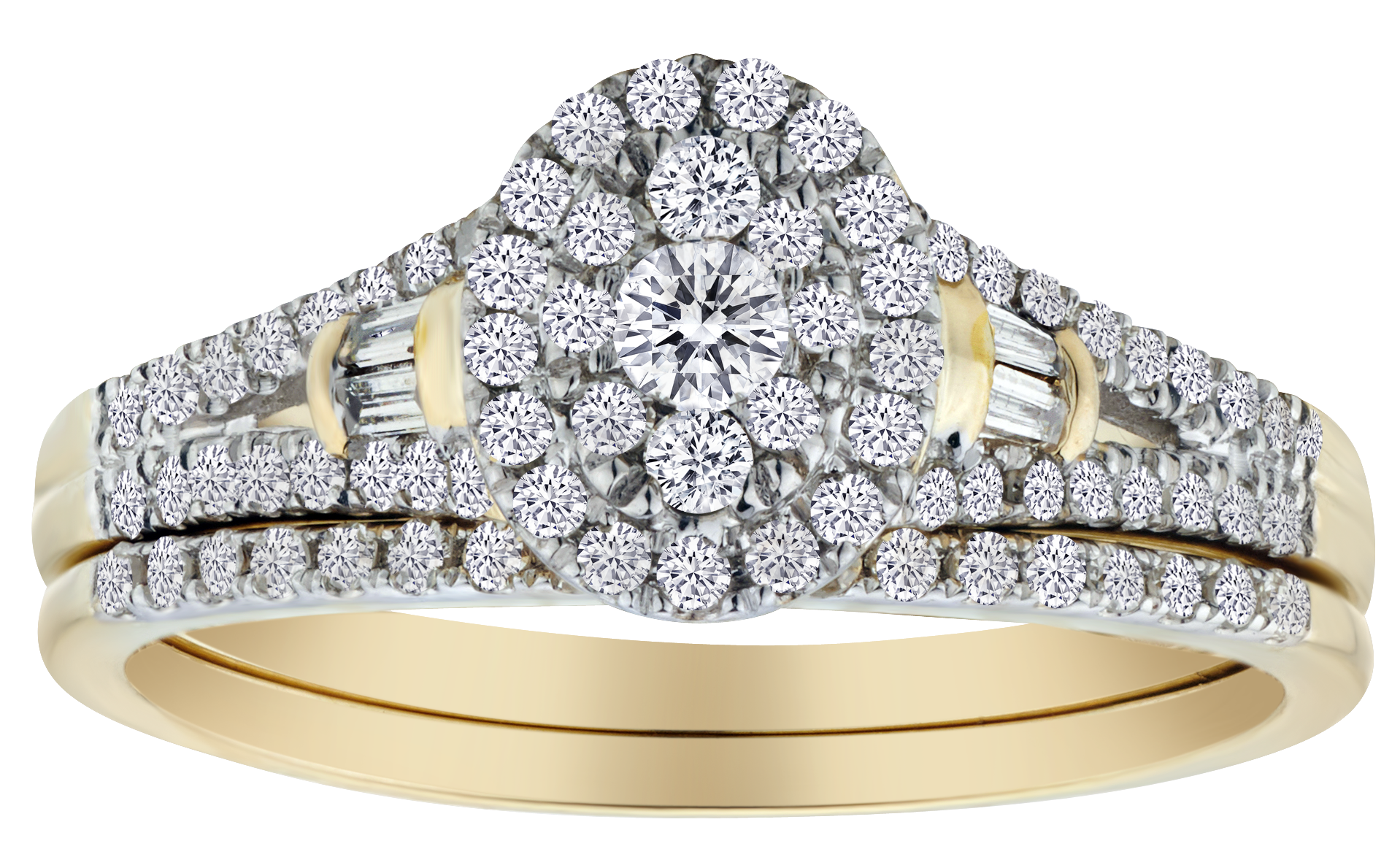 .50 Carat of Diamonds Engagement Ring Set, 10kt Yellow Gold.............NOW