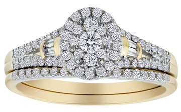 .50 Carat of Diamonds Engagement Ring Set, 10kt Yellow Gold.............NOW