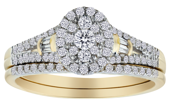 .50 Carat of Diamonds Engagement Ring Set, 10kt Yellow Gold.............NOW