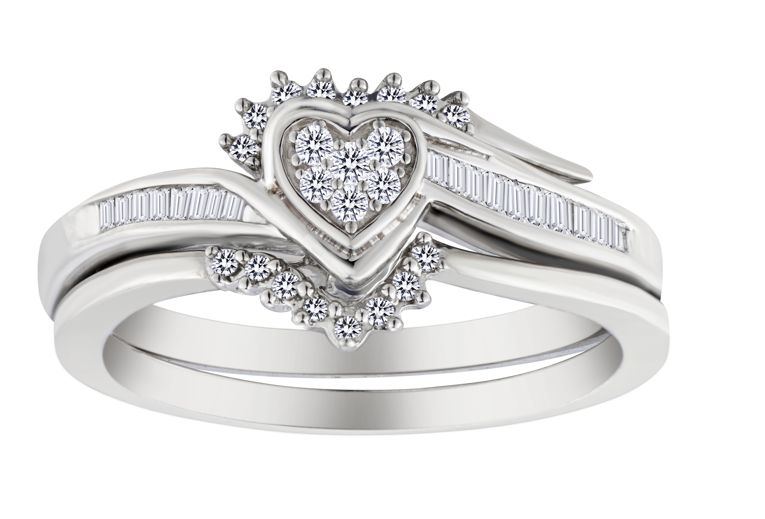 .25 Carat of Diamonds, "Heart" Ring Set, Silver.....................NOW