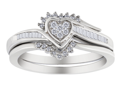 .25 Carat of Diamonds "Heart" Ring Set, Silver.....................NOW